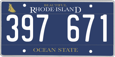 RI license plate 397671