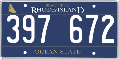 RI license plate 397672