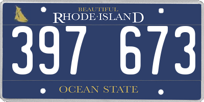 RI license plate 397673