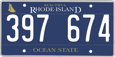RI license plate 397674