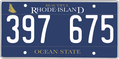 RI license plate 397675
