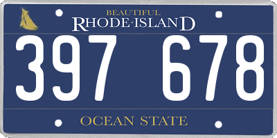 RI license plate 397678