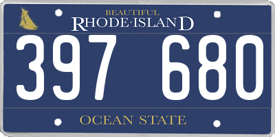 RI license plate 397680