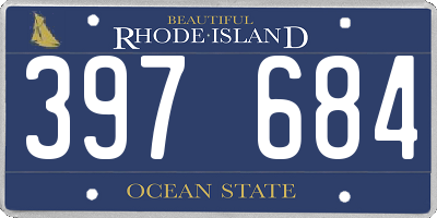 RI license plate 397684