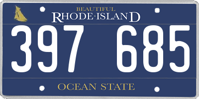 RI license plate 397685