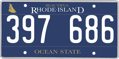 RI license plate 397686