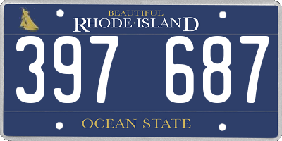 RI license plate 397687