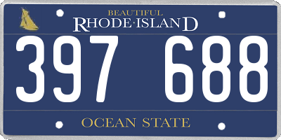 RI license plate 397688