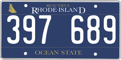 RI license plate 397689
