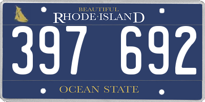 RI license plate 397692