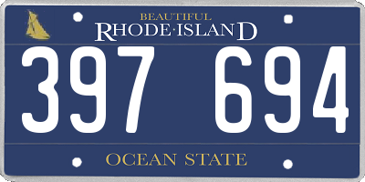 RI license plate 397694