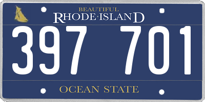 RI license plate 397701