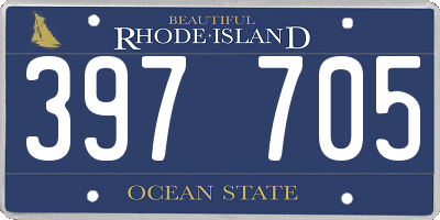 RI license plate 397705