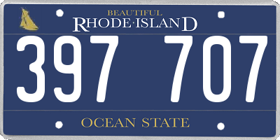 RI license plate 397707