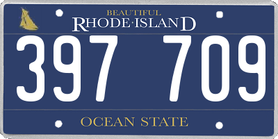 RI license plate 397709