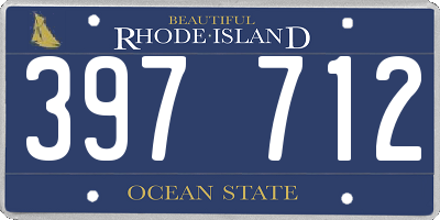 RI license plate 397712