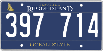 RI license plate 397714
