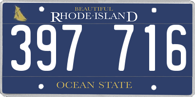 RI license plate 397716