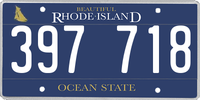 RI license plate 397718