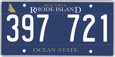 RI license plate 397721