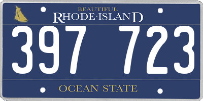 RI license plate 397723