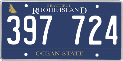 RI license plate 397724