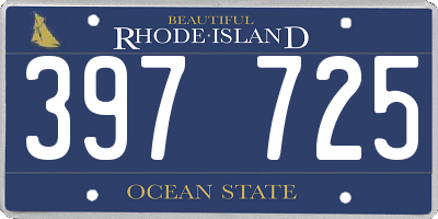 RI license plate 397725