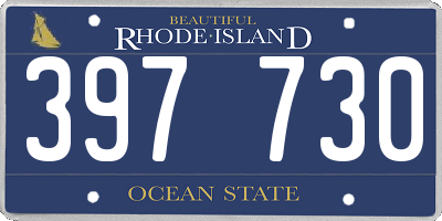 RI license plate 397730