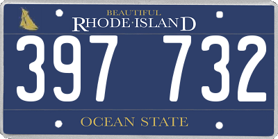 RI license plate 397732