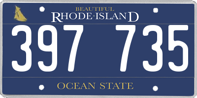 RI license plate 397735