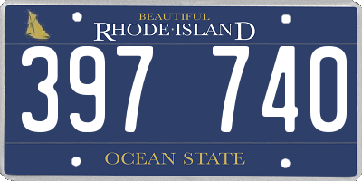 RI license plate 397740