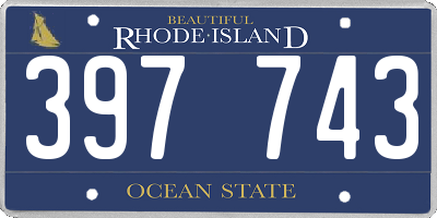 RI license plate 397743
