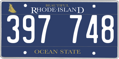 RI license plate 397748
