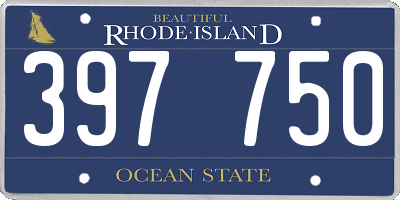RI license plate 397750