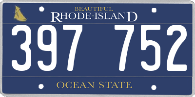 RI license plate 397752