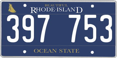 RI license plate 397753