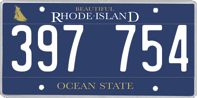 RI license plate 397754