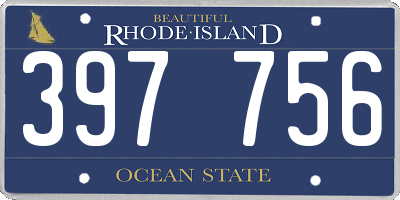 RI license plate 397756
