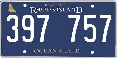 RI license plate 397757