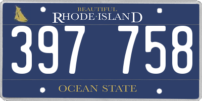 RI license plate 397758