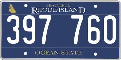 RI license plate 397760