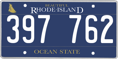 RI license plate 397762