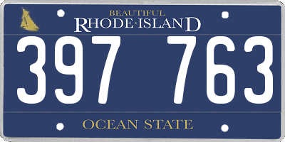 RI license plate 397763
