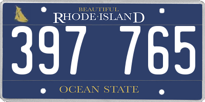 RI license plate 397765