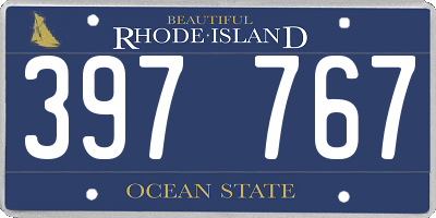 RI license plate 397767