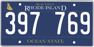RI license plate 397769
