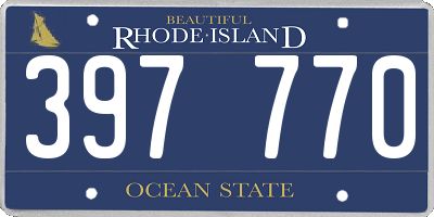 RI license plate 397770