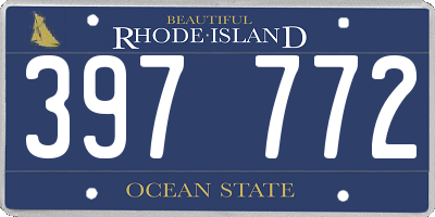 RI license plate 397772