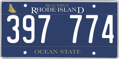RI license plate 397774