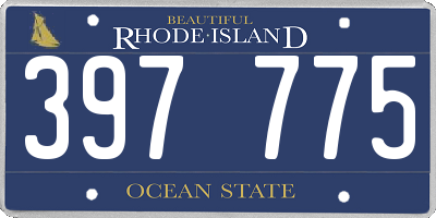 RI license plate 397775